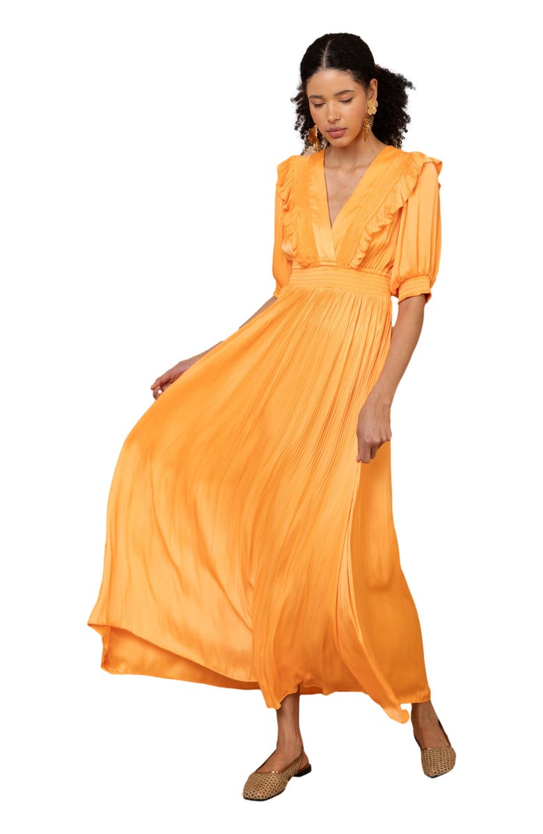 Hale Bob Lovisa Charmeuse Dress, Alternate, color, Orange