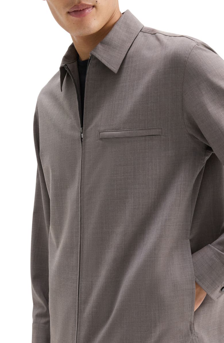 Theory Travel Motion Wool Blend Overshirt, Alternate, color, Walnut Melange