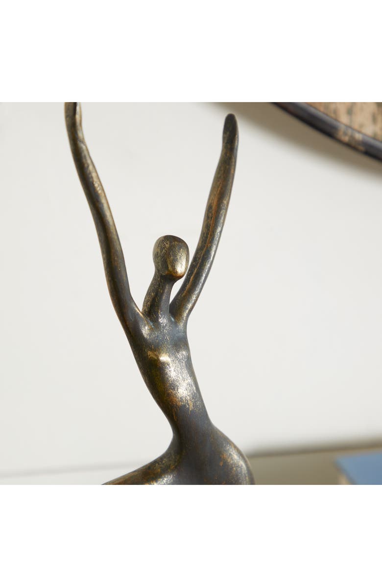 WILLOW ROW Brasstone Polystone Traditional Dancer Sculpture, Alternate, color, 