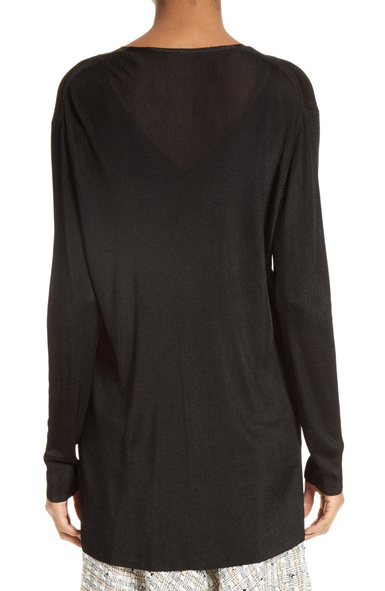 Lafayette 148 New York Ribbed Open Cardigan, Alternate, color, 