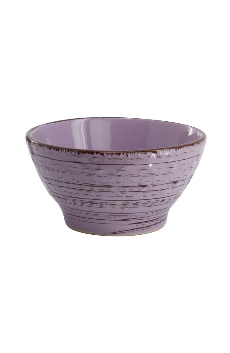 Elama Malibu Mica 16-Piece Stoneware Dinnerware Set, Alternate, color, Purple