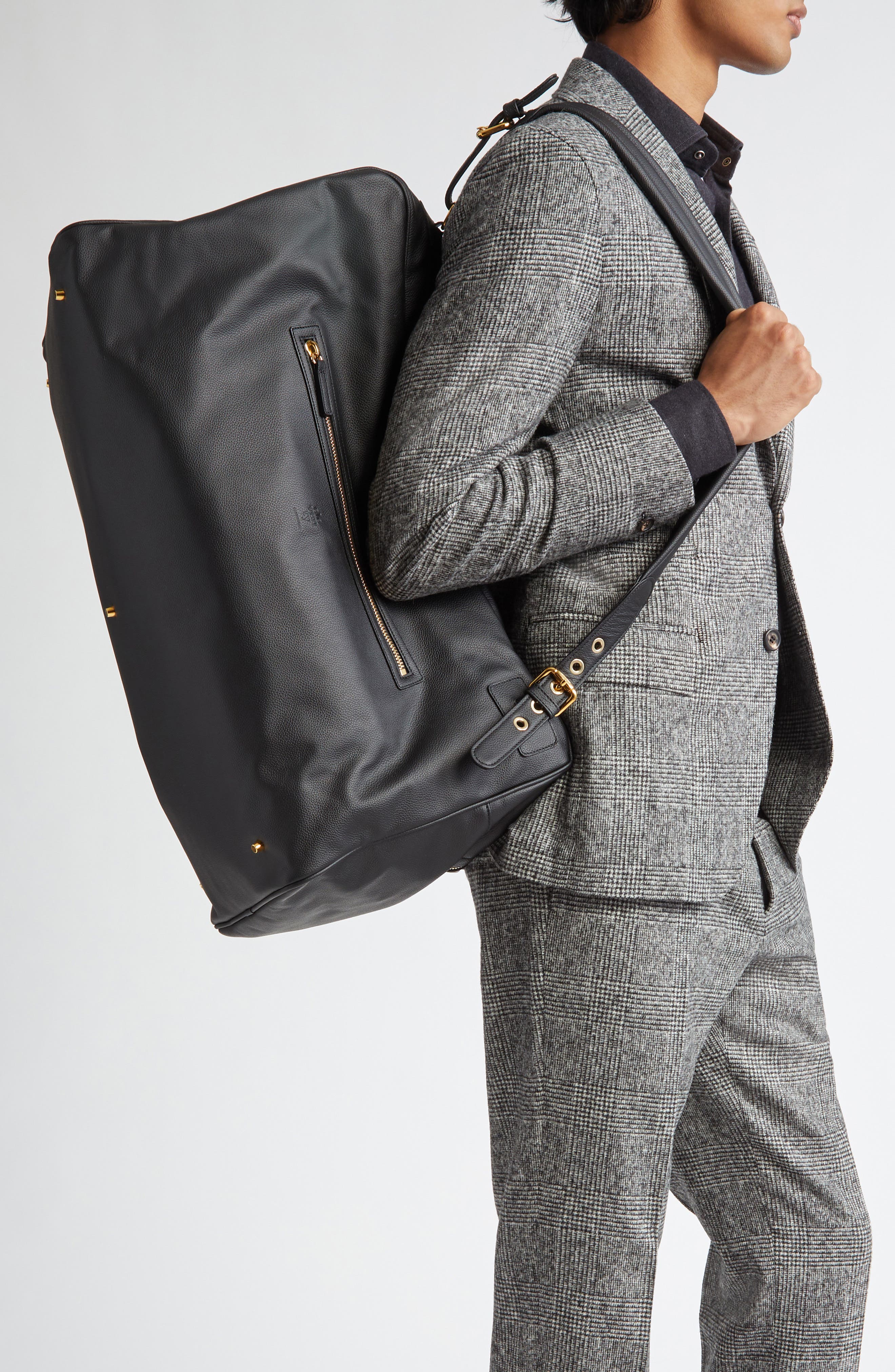 Eleventy Leather Duffle Bag, Alternate, color, 