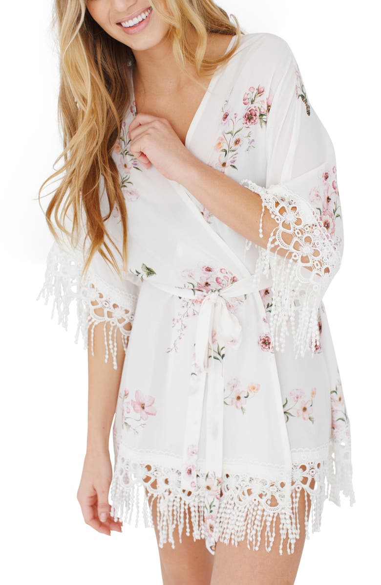Plum Pretty Sugar Hibiscus Robe, Main, color,