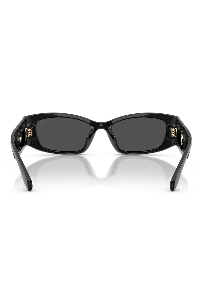 52mm Rectangular Sunglasses, Alternate, color, BLACK / DARK GREY SOLID