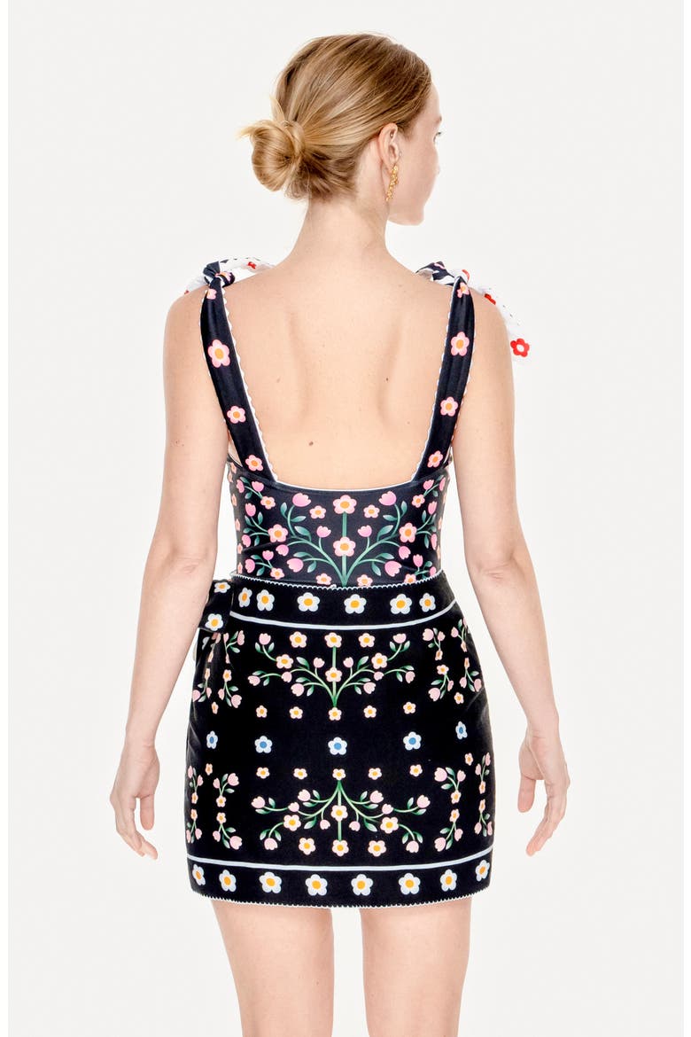 Swim Cover Up Skirt-Night Garden, Alternate, color, Black