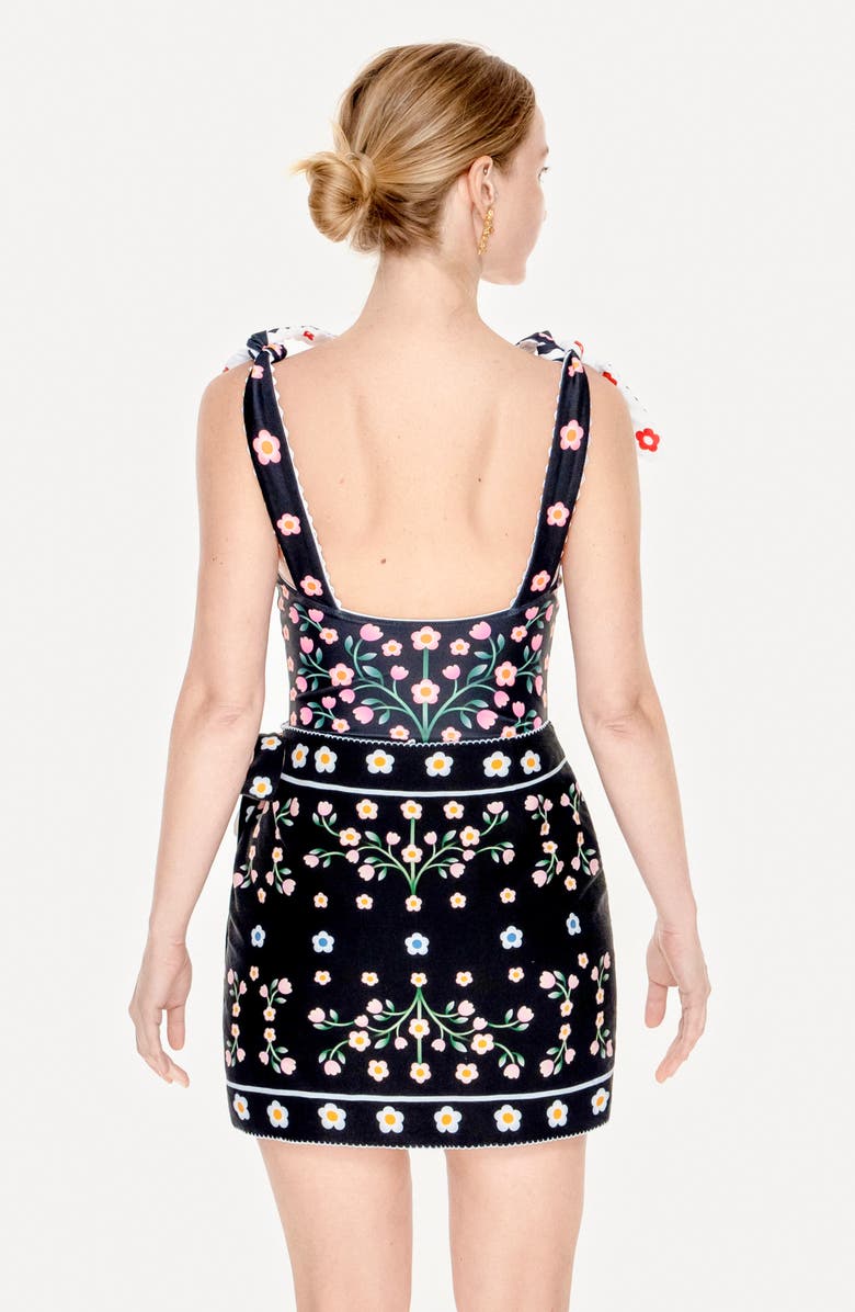 Jessie Zhao New York Swim Cover Up Skirt-Night Garden, Alternate, color, Black