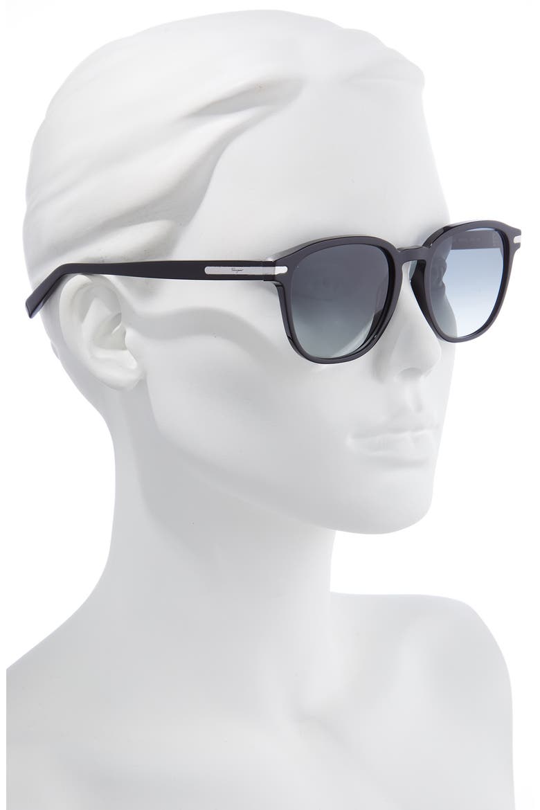 Timeless 53mm Rectangular Sunglasses, Alternate, color, BLACK / BLUE GRADIENT