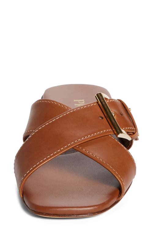 Prada Square Toe Flat Sandal In Brown