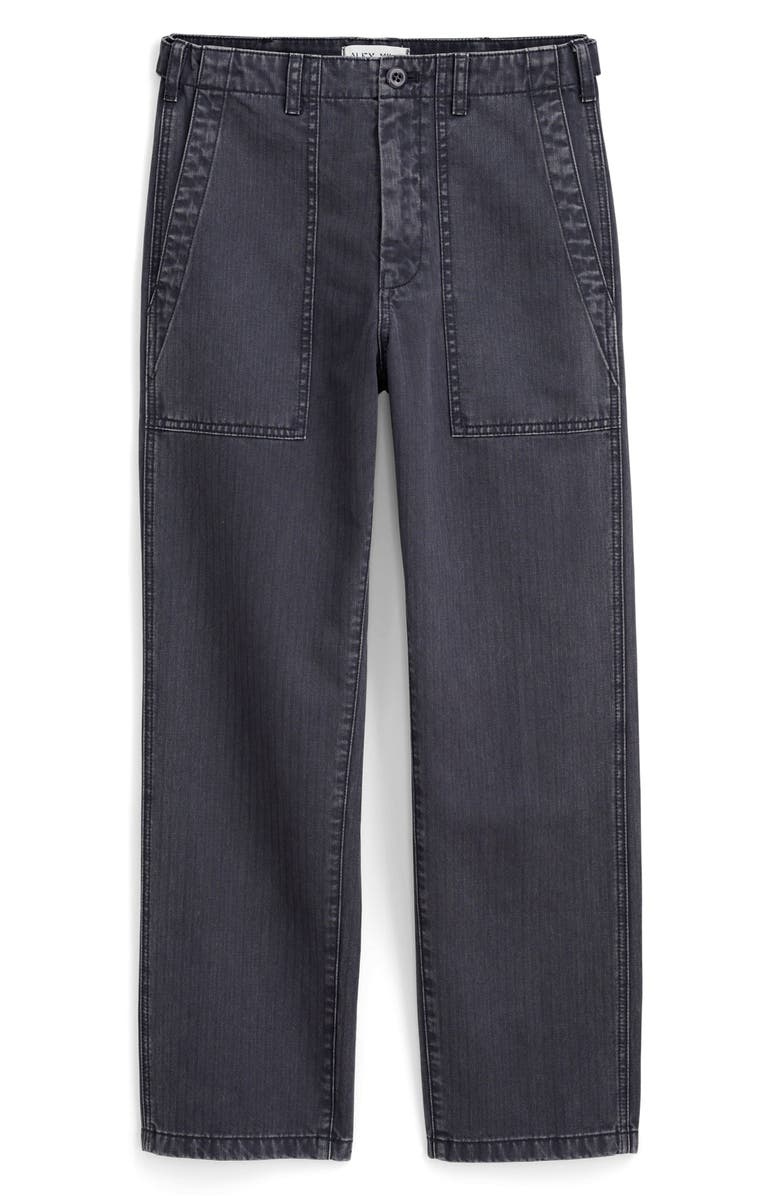 Alex Mill Neil Herringbone High Waist Straight Leg Utility Pants, Alternate, color, Pebble