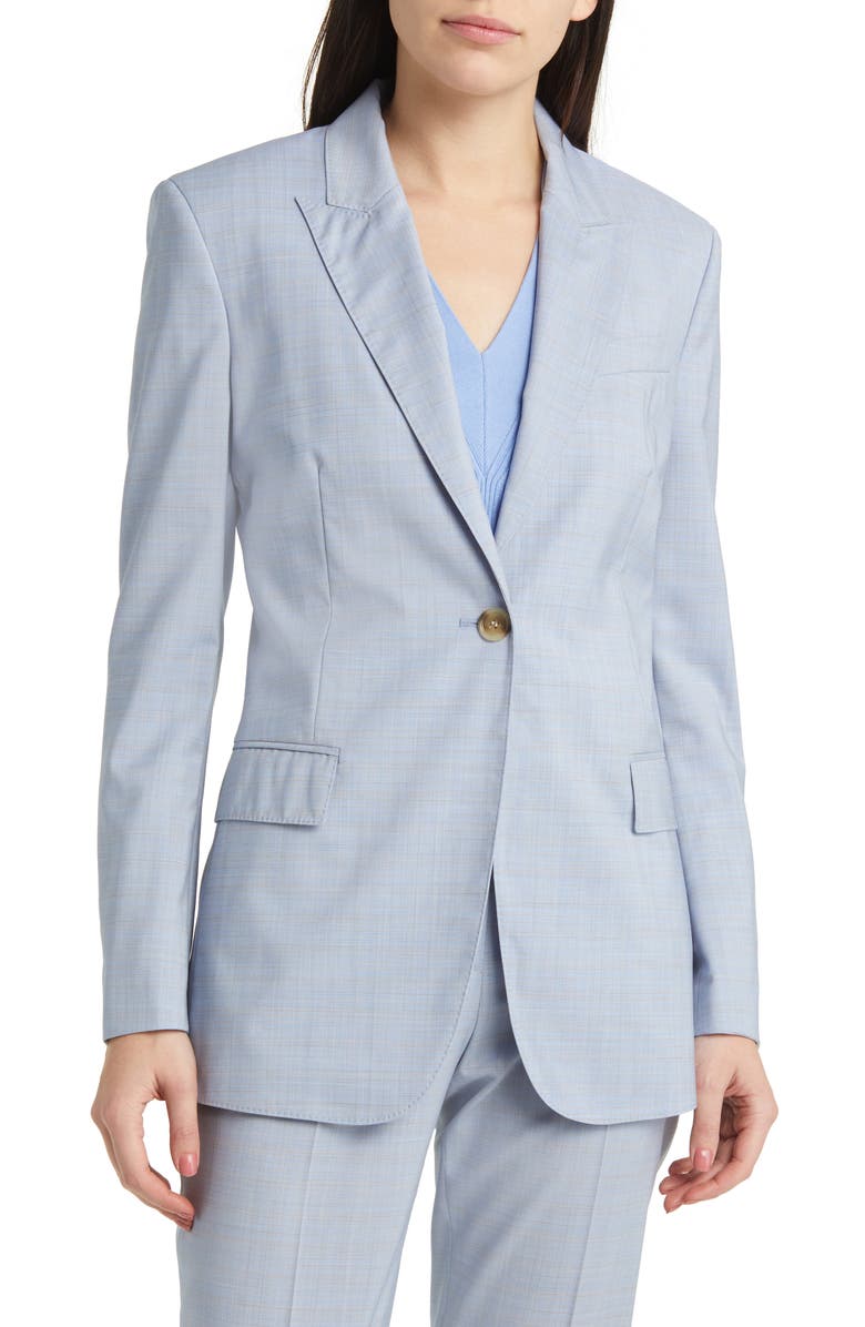 BOSS Jacketa One-Button Virgin Wool Blazer, Alternate, color,