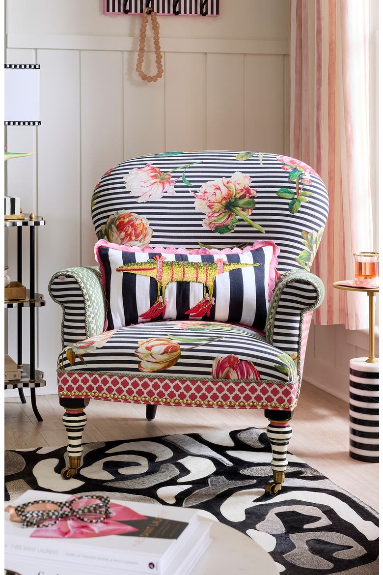 Patience Brewster Gloria Alligator Lumbar Pillow, Alternate, color, MULTI
