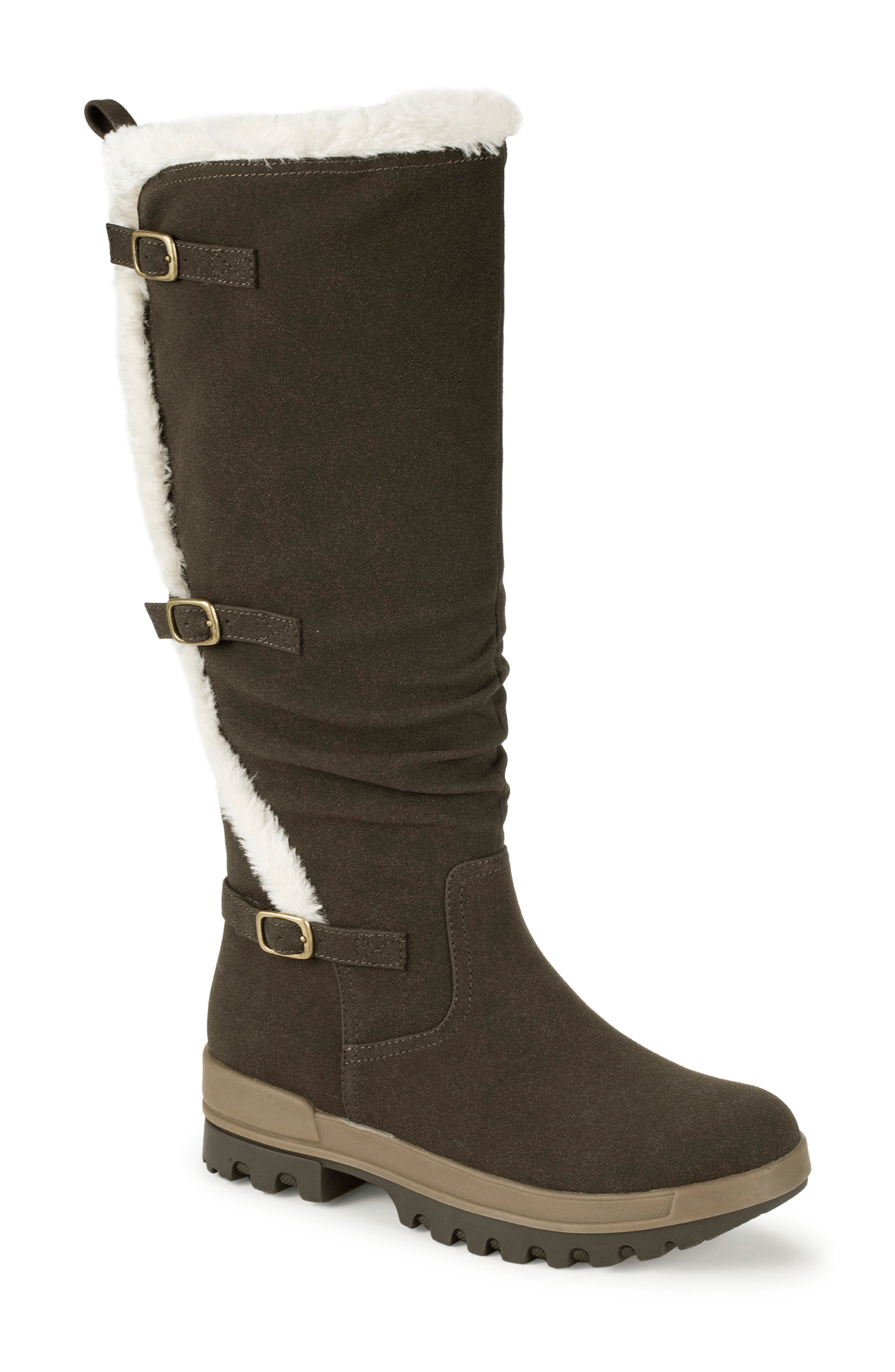 BARETRAPS Navia Faux Fur Lined Tall Boot, Main, color, Dark Brown