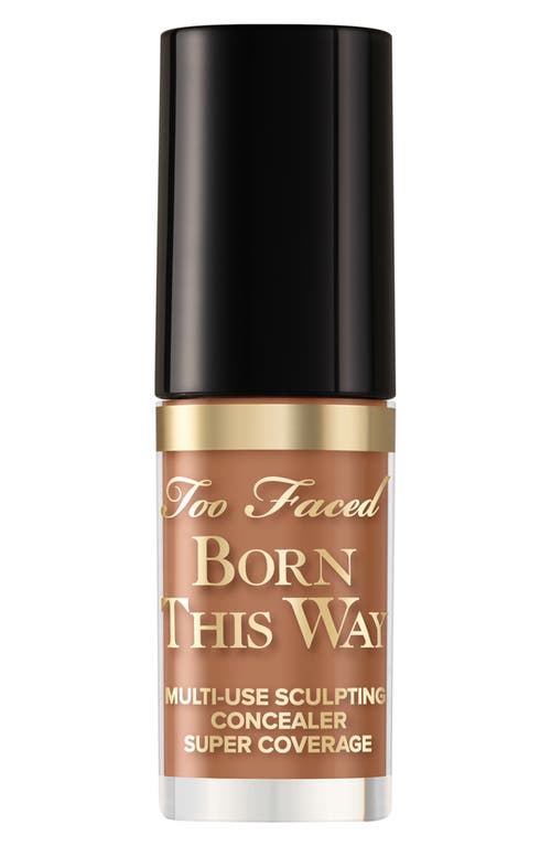 Too Faced Mini Born This Way Super Coverage Multi-use Concealer Caramel 0.06 oz / 1.77 ml In Caramel
