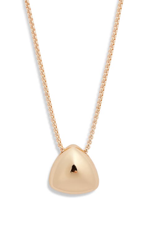 Puffy Triangle Pendant Necklace