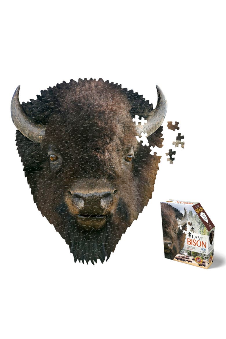 I Am Bison 300 Pieces Animal Shaped Jigsaw Puzzle, Alternate, color, Multicolored