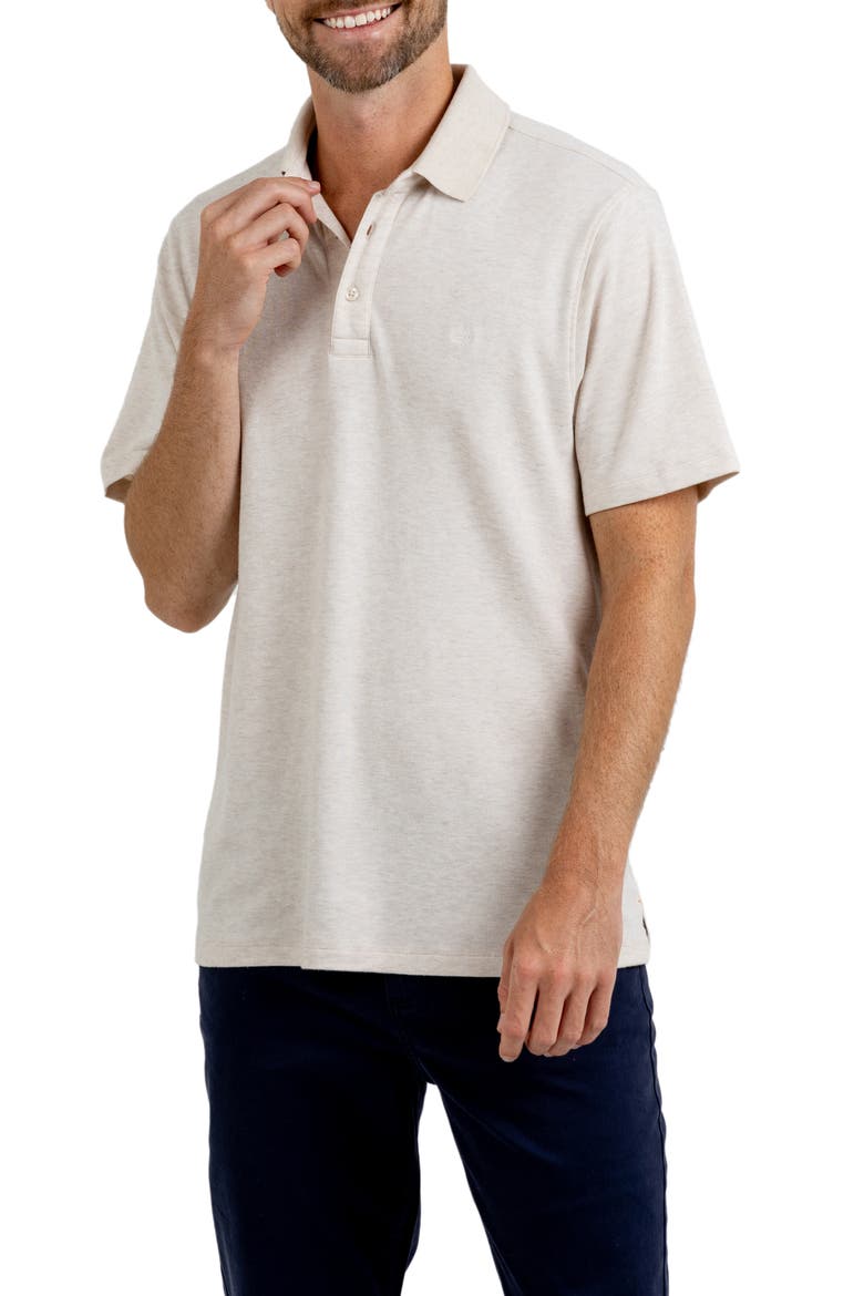 Heathered Jersey Polo, Alternate, color, OATMEAL