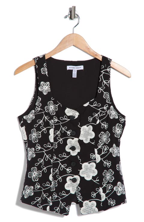 Floral Embroidery Vest