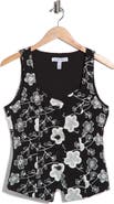 Ellen Tracy Floral Embroidery Vest