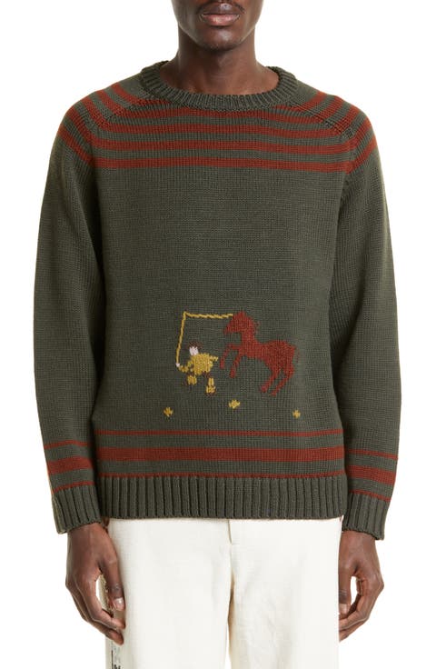 Pony Lasso Boxy Fit Crewneck Sweater