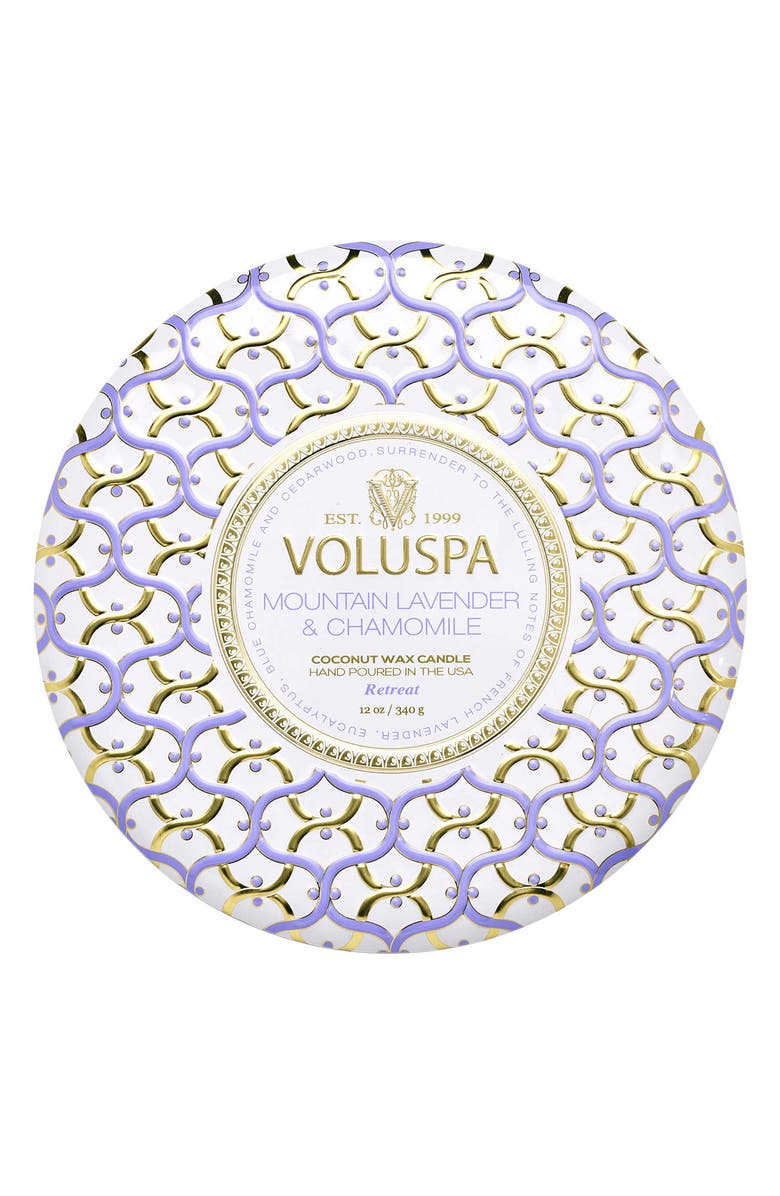 Voluspa Mountain Lavender & Chamomile 3-Wick Tin Candle, Alternate, color, Mountain Lavender & Chamomile