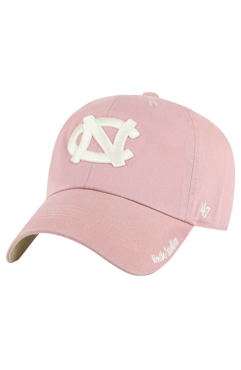 '47 Women's '47 Light Pink North Carolina Tar Heels Dusty Miata Clean Up Adjustable Hat, Main, color, 