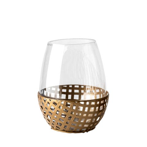 Reena Woven Metal Base Table Candle Holder