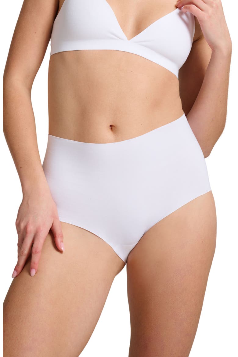 Organic Cotton No-Show High Waist Brief, Main, color, White