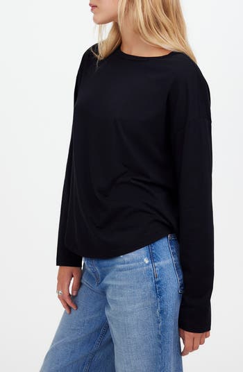 メイドウェル Madewell Long Sleeve Ballet Back Tee レディース シャツ トップス True Black Madewell Women's Long Sleeve Ballet Back Tee, Jet Black at