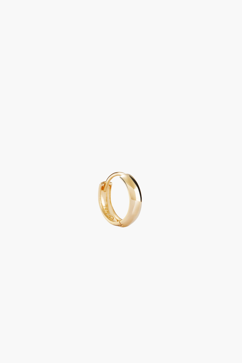 Single Bold Huggie Hoop, Alternate, color, Yellow Gold