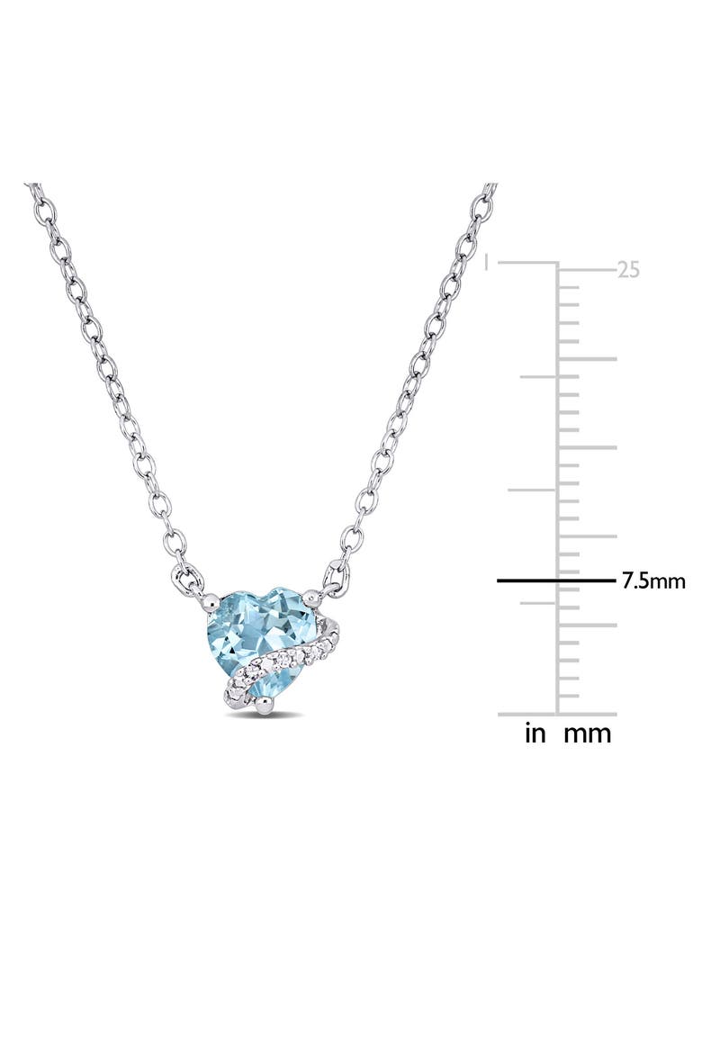 Sky Blue Topaz & Diamond Heart Pendant Necklace, Alternate, color, BLUE