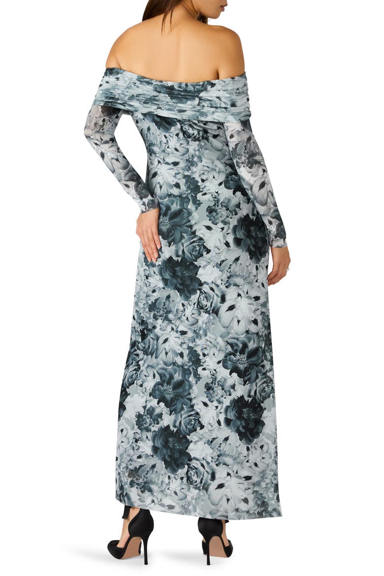 Ashby Floral Off the Shoulder Long Sleeve Maxi Dress, Alternate, color, FLORAL GLOWLIGHT-GREY