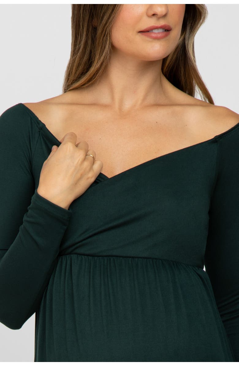 PinkBlush Wrap Front Empire Waist Maxi Dress, Alternate, color, Forest Green