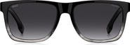 BOSS 57mm Gradient Polarized Square Sunglasses