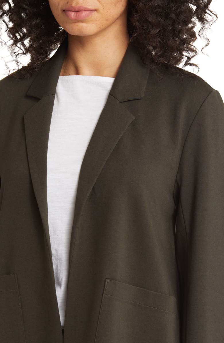 Eileen Fisher Notched Lapel Ponte Blazer, Alternate, color,
