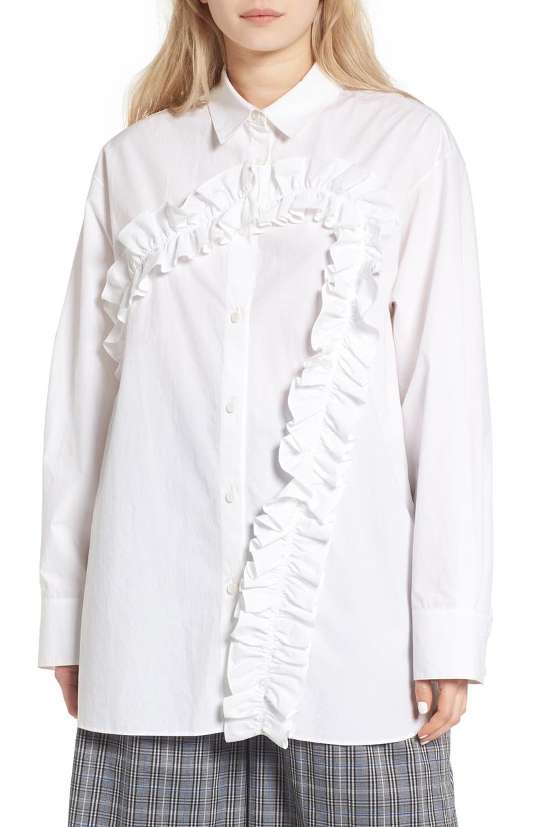 J KOO Ruffle Blouse, Main, color,