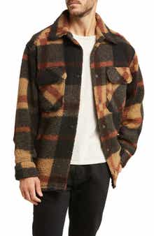 Jadel Plaid Faux Shearling Shirt Jacket