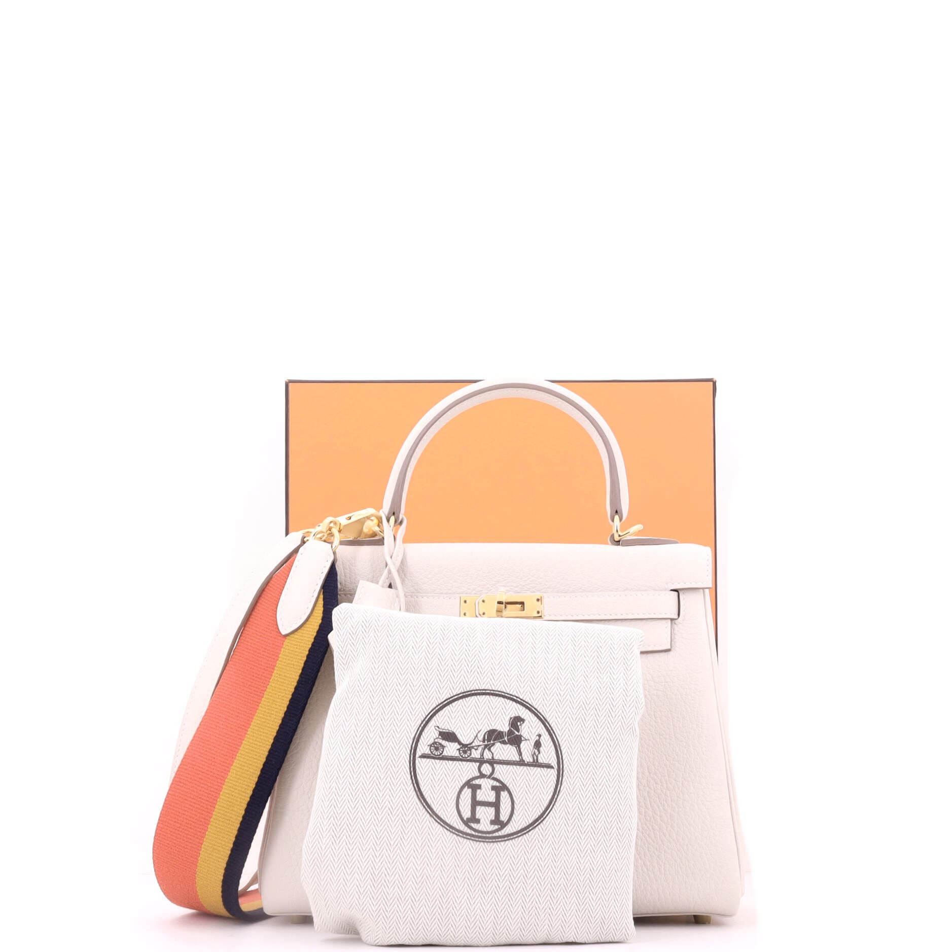 Rocabar Kelly Handbag Light Togo With Gold Hardware 25, Alternate, color, White