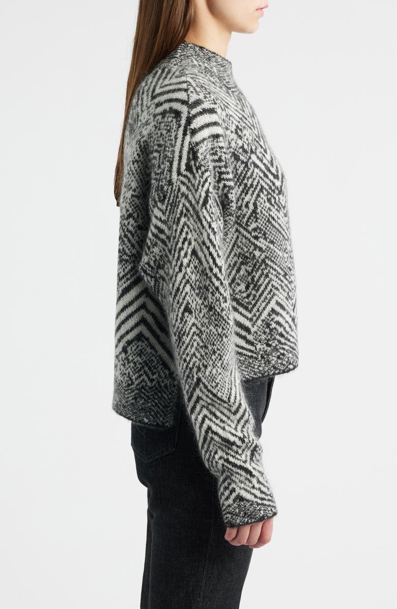 BOSS Faclina Mock Neck Sweater, Alternate, color, Monochrome Herringbone