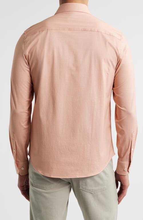 Bugatchi Jimmy Ooohcotton® Herringbone Button-up Shirt In Papaya