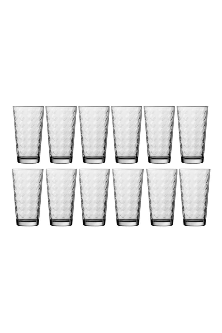 Ornamento Gothico Set of 12 Mixing Glasses, Main, color, CLEAR