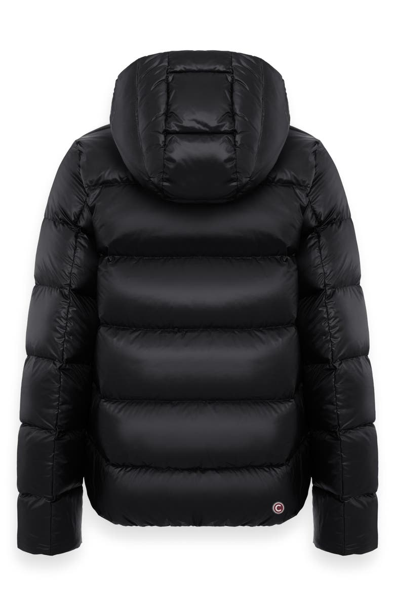 COLMAR Hooded Down Puffer Jacket, Alternate, color, Black-Dark Steel