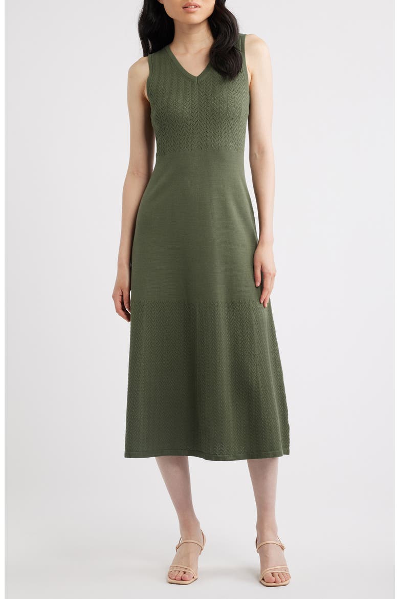 The Elena Sleeveless Sweater Midi Dress, Main, color, DARK SAGE