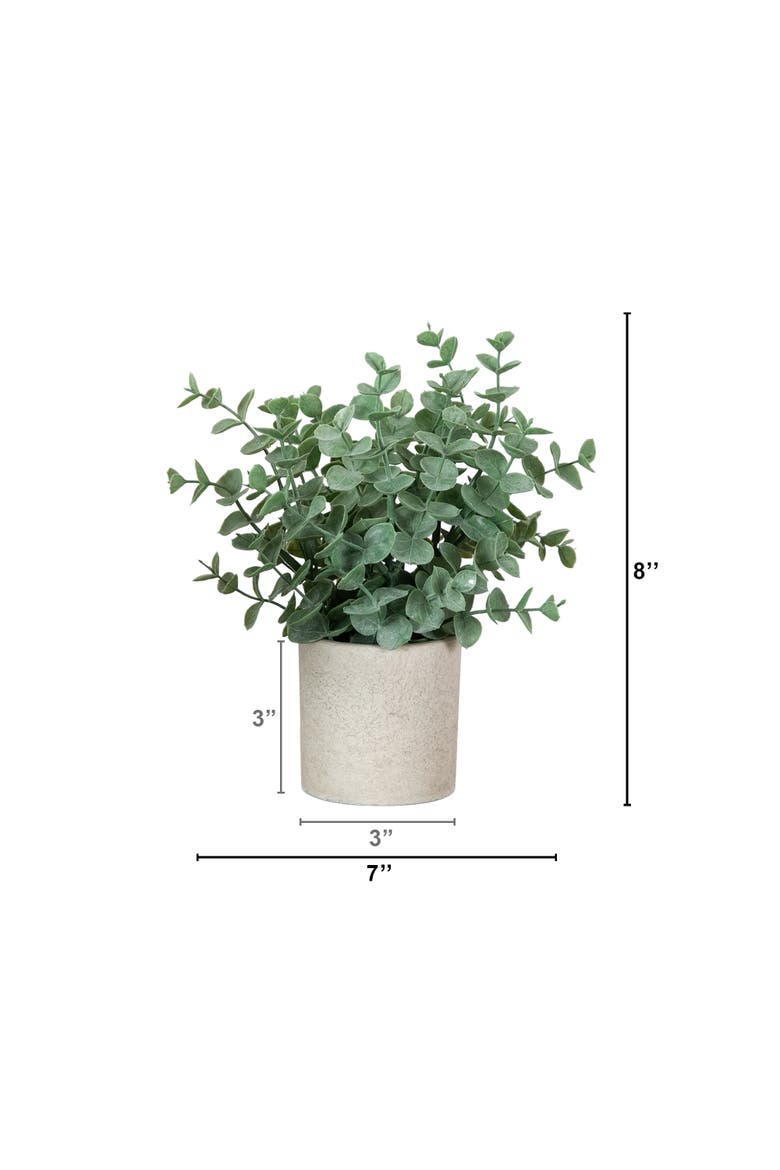 8-in Artificial Baby Blue Eucalyptus in Decorative Planter - Set of 2, Alternate, color, Green