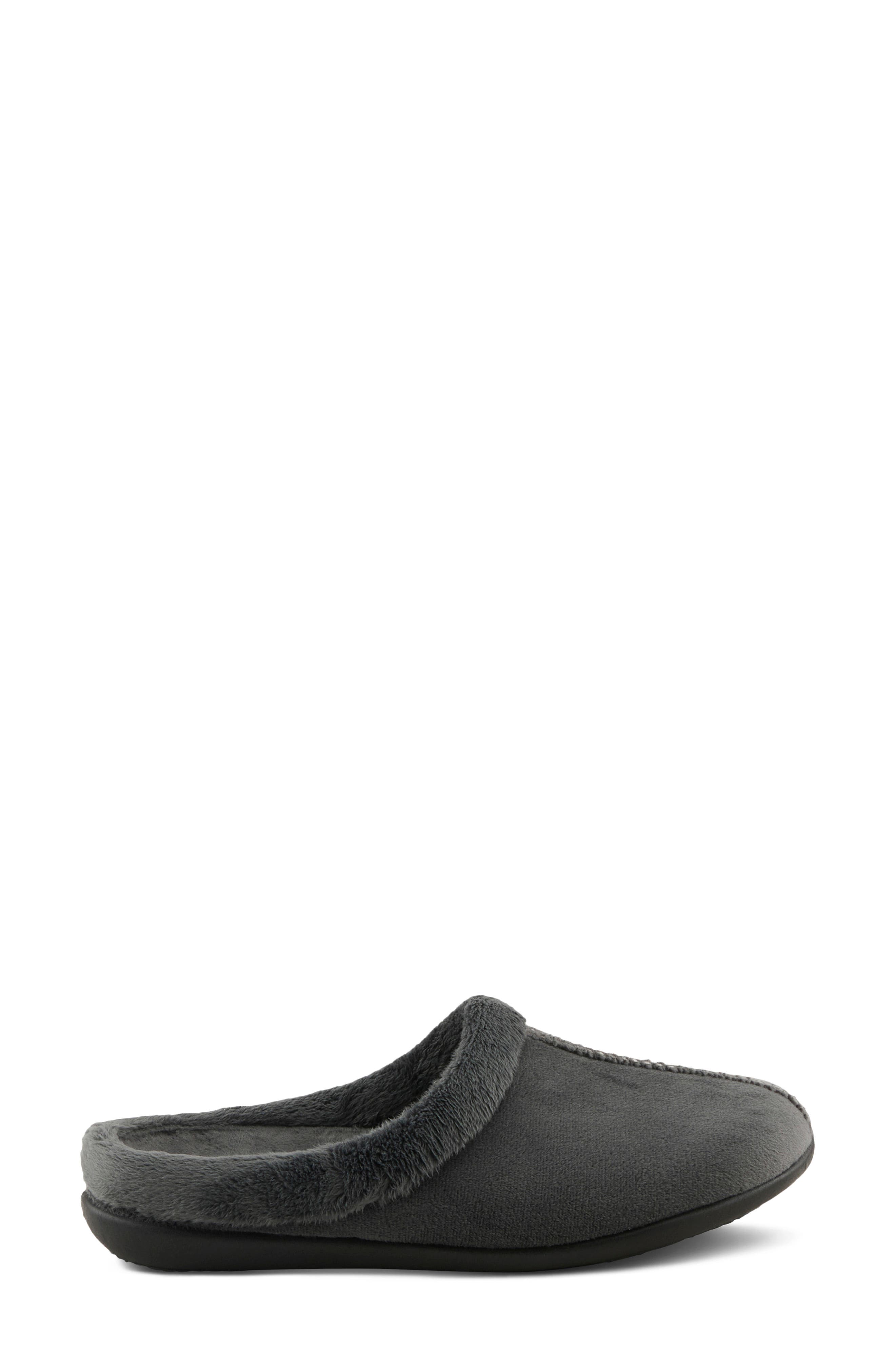 Aushana Faux Fur Mule Slipper, Alternate, color, CHARCOAL