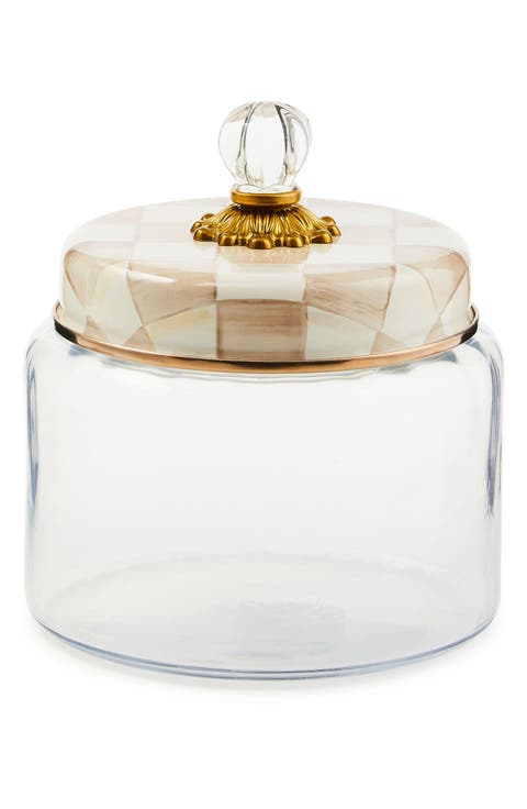 Mocha Check Medium Kitchen Canister