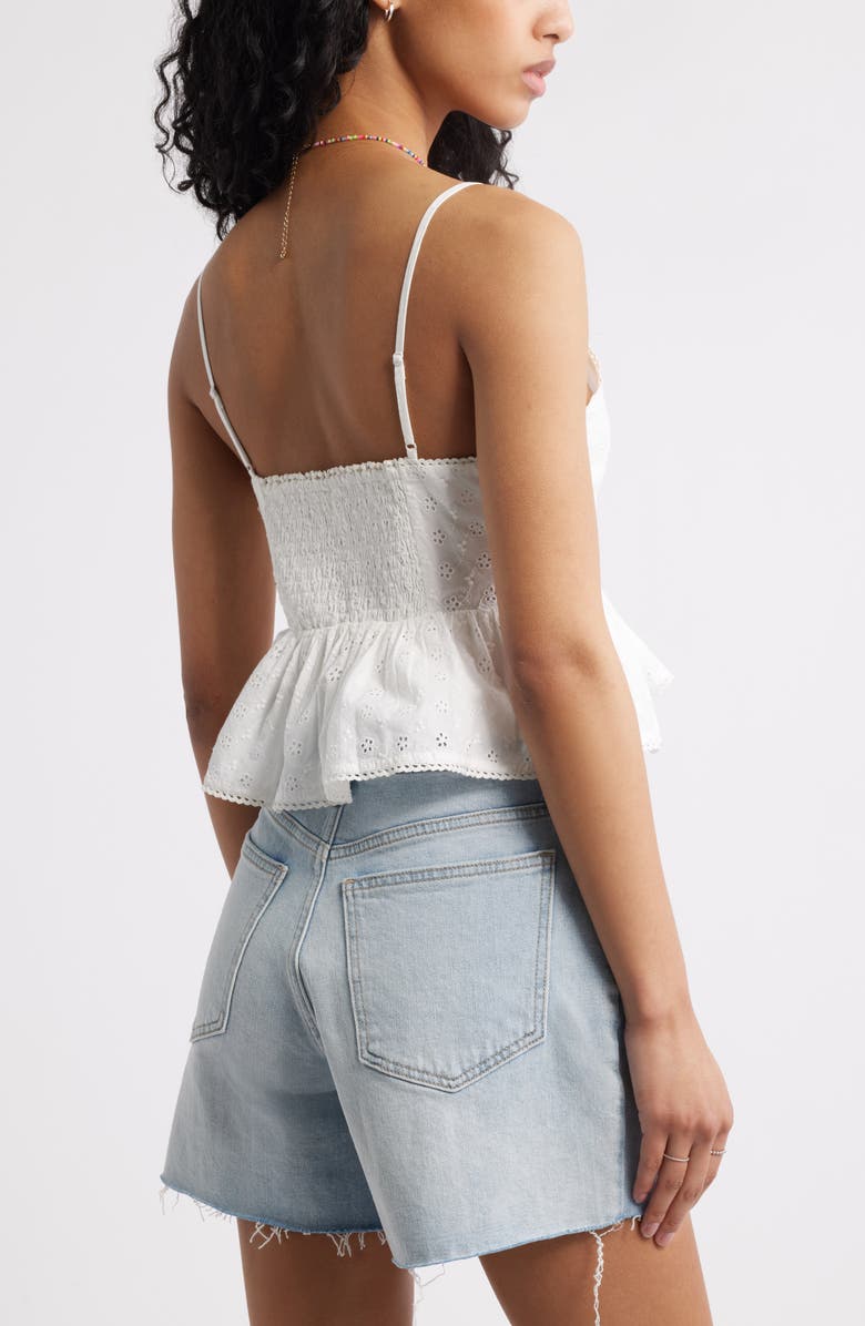 BP. Pretty Cotton Eyelet Babydoll Top, Alternate, color, White Blanc