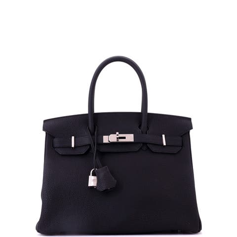 Birkin Handbag Black Togo with Palladium Hardware 30