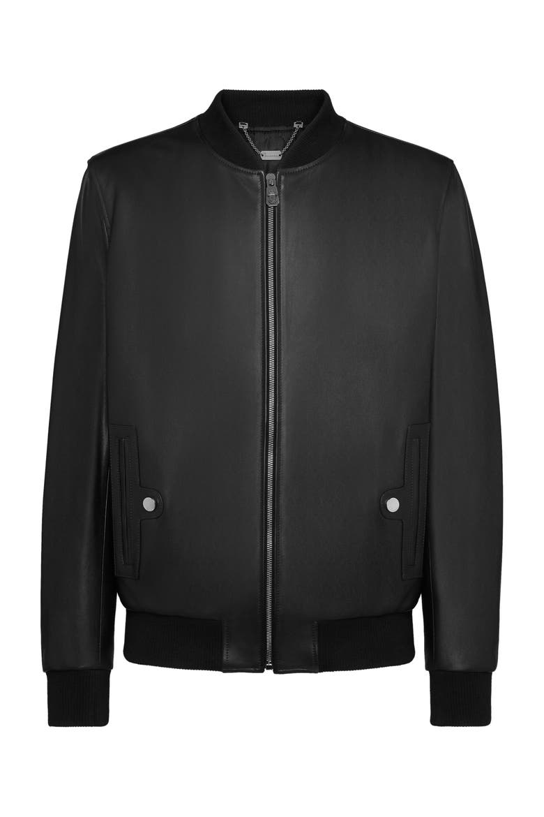 Leather Jacket Men, Main, color, black/nickel