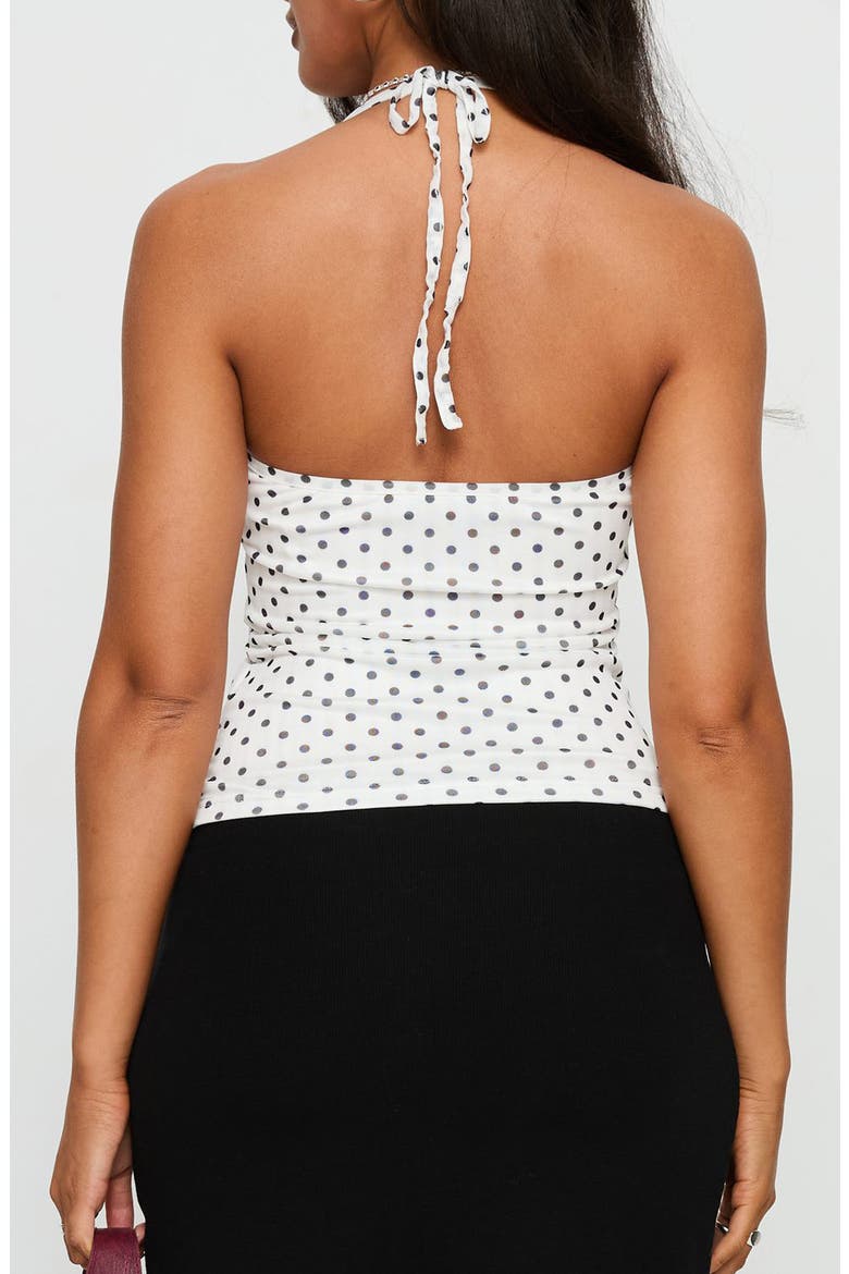 Days of Summer Dot Ruffle Halter Top, Alternate, color, WHITE POLKA DOT