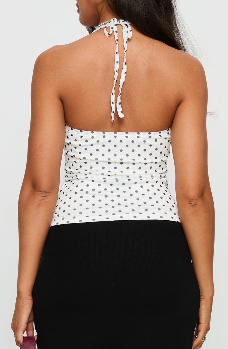 Princess Polly Days of Summer Dot Ruffle Halter Top, Alternate, color, White Polka Dot